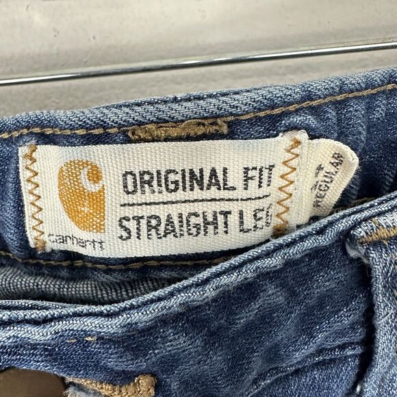 Carhartt Womens Jeans Size 14 Regular Original Fit Straight Leg Dark Wash Denim - Picture 9 of 15